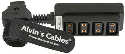 Alvinovi kablovi D-Tap Splitter P-Tap Hub kabel DTAP muški do tri porta d Dodirnite ženski razdjelnik kabela sa vijcima za dojke crvene z kamere s kamerama Tilta Steadicam IDX V-montiranje-plava