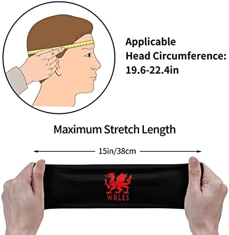 Velški-Zastava-Ragbi-Red-Dragon-of - Wales - sportski Sweatband traka za glavu za muškarce & žene-za tenis, košarka,