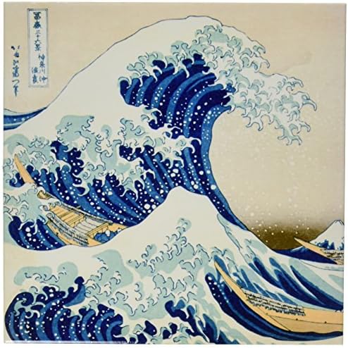 3dRose ct_155631_4 veliki val kod Kanagawe japanskog umjetnika Hokusai dramatičnog plavog morskog okeana Ukiyo-E Print 1830 keramička pločica, 12 inča