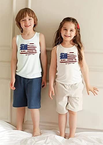 Tbbcwwqy Kids Boys 4. jula Tank Tops Toddler američka zastava majice djevojke majice Patriotske pamučne
