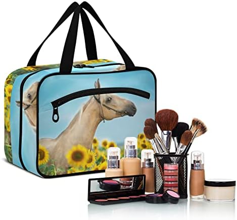 Domikeing konjski suncokret zalazak sunca viseći toaletni torbe Prijenosne kozmetičke vrećice Veliki držač organizatora