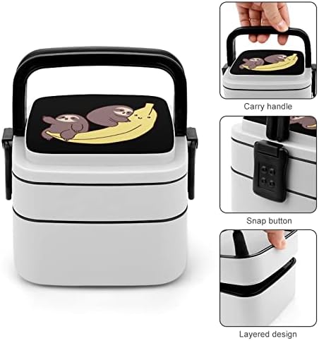 Slotine i divovska banana smiješna sve u jednoj bento kutiji za ručak sa kašikom za putnički rad iz piknika