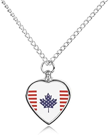 Američka kanadska Zastava ogrlica za kućne ljubimce za pepeo od legure srca kremiranje nakita Memorijalni privjesak