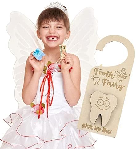Zubni vilinski vješalica Drveni zubni vilinski rođendan za djevojke Dekoracija za spavaće sobe Boys Pokloni i drveni