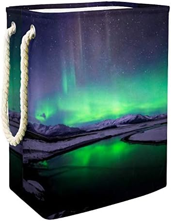 DJROW korpe za odlaganje veša Aurora Borealis Northern Lights Print ugrađena podstava sa odvojivim nosačima