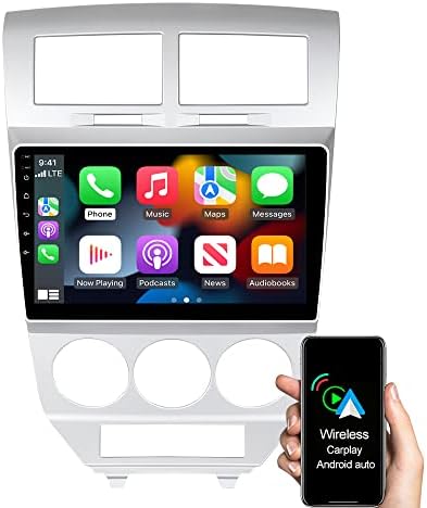 ASURE 10,1 inčni auto Stereo GPS navigaciona jedinica za Dodge Calibre 2006-2012 srebrni ručni Klima Uređaj,4 jezgra 2G+32G Android sistem Radio sa bežičnim Carplay,Android Auto,SWC,1280x720 ekran osetljiv na dodir