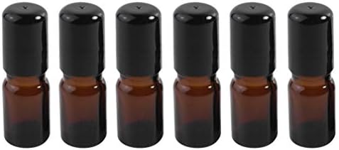Topbathy 6pcs Amber staklena valjka na bocama koji se mogu reflektovati esencijalne valjkaste boce