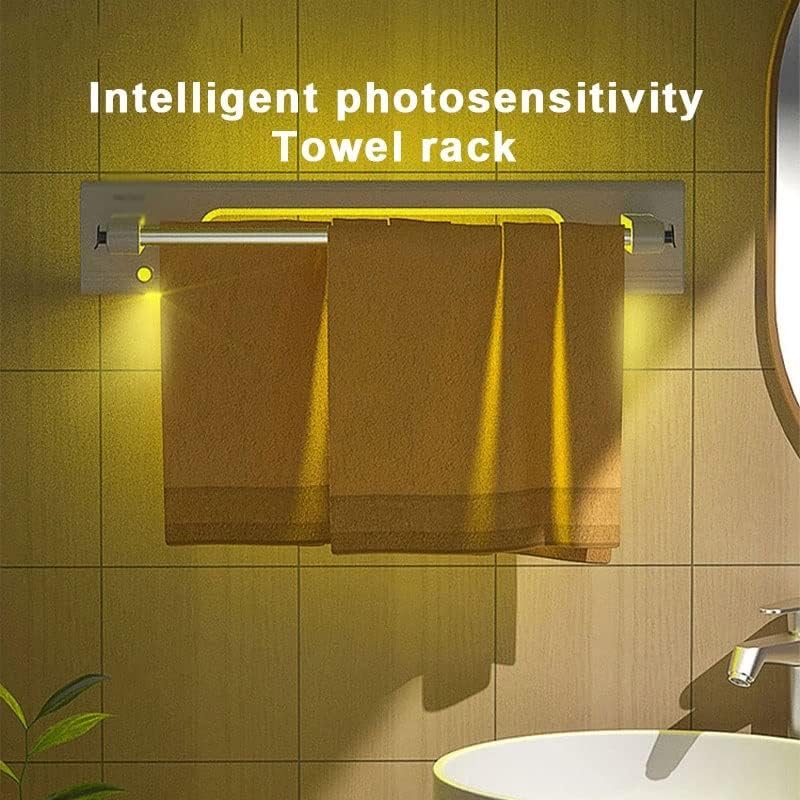 TJLSS LED indukcijski držač za ručnik bez bušenja 1/2 ručnika za šipku Kupatila policama za kupaonicu