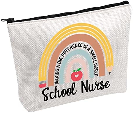 PWHAOO Školska torba za šminkanje medicinskih sestara čini veliku razliku u maloj svjetskoj kozmetičkoj torbici za školske medicinske sestre Rainbow