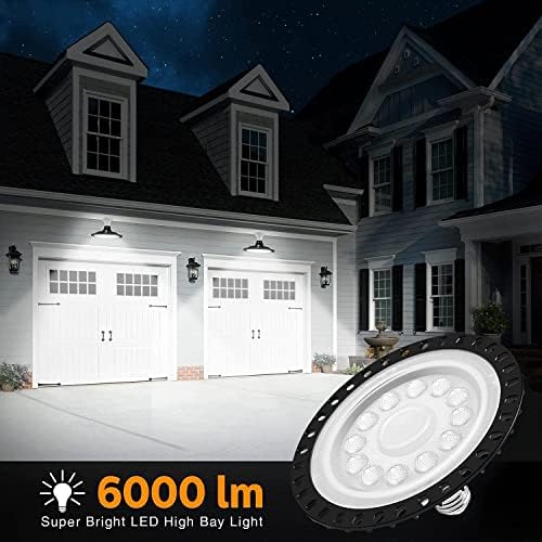Quaco LED garažna svjetlo 60W, 6000k dnevno svjetlo bijelo rasvjeta za radionice, LED stropna rasvjeta, podrum,