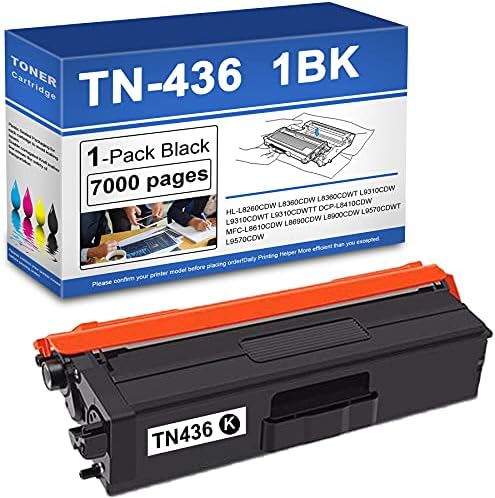 1 pakovanje TN-436BK Super visokog prinosa toner kaseta Kompatibilna TN436BK Crni toner kaseta za