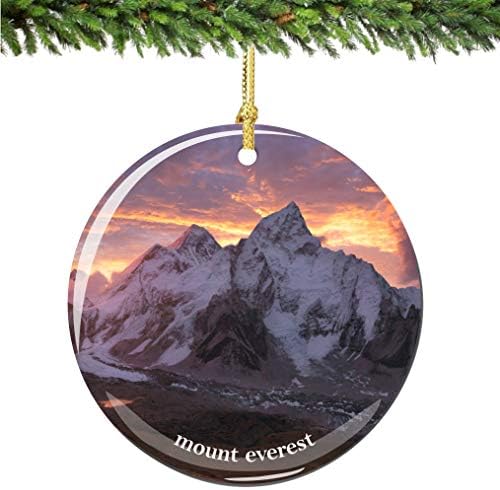 Grad-Suveniri Mount Everest Božić Ornament Porcelan Dvostrani 2.75 Inča