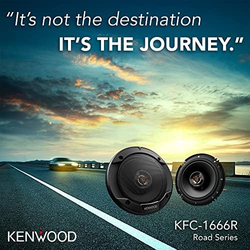 Kenwood KFC-1666R putnički zvučnici automobila - 6,5 dvosmjerni koaksijalni zvučnici, 300W, 4-ohm impedancija, tkanina i uravnoteženi visokotonca, dizajn teških magneta
