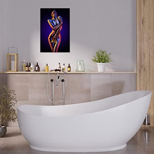 Afroamerička zidna umjetnost za kupaonicu, inspirativni Poster Crne kraljice afričke žene motivacijski printovi Crnog umjetničkog platna za dnevni boravak spavaća soba kućna kancelarija, poklon za djevojčice Neuramljene 16x24 inča