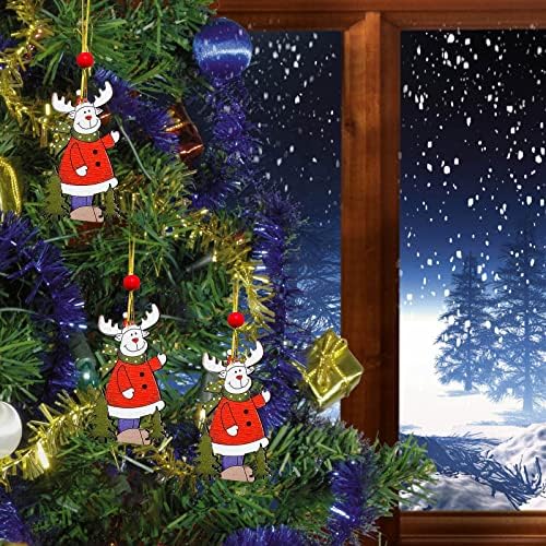 Crystal Hummingbird ornament Božićne serije Drveni privjesci Božićno stablo Creative Slikani drveni znakovi ukrasi