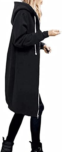 Proljetne sakupljene suknji jakne Womans Solid Slim uredski kapuljač s kapuljačom dodatni pamučni sa dugim