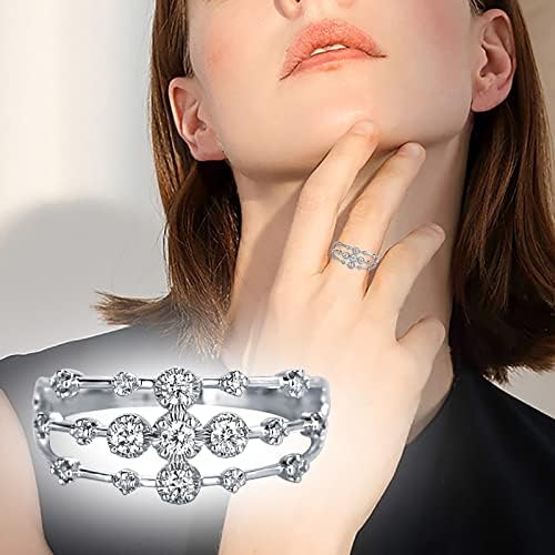 2023 Ženski dijamantni otvor za otvaranje zirkon zaručnika za vjenčanje prsten tanak prstenovi