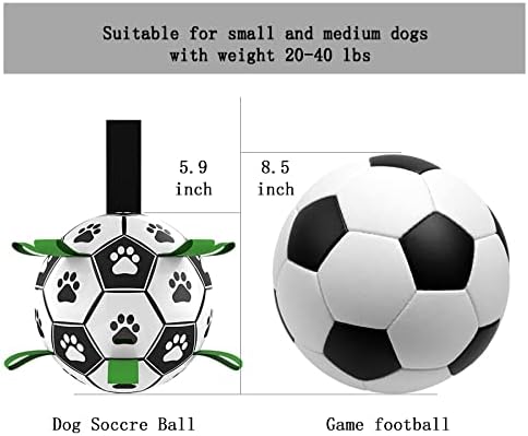 Zocapuy Igračke za pse Interaktivno štene igračke nogometne lopte sa trening zvono za male srednjeg