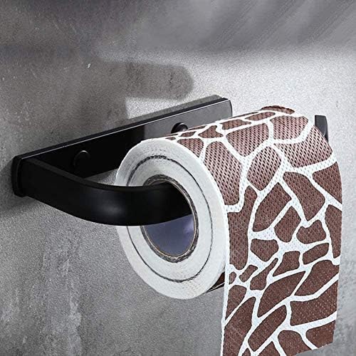 SMLJLQ držač toaletnog papira za kupatilo Crni zidni stalak za maramice od nerđajućeg čelika