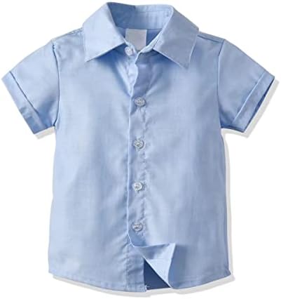Technorox ljetna odjeća za dječake beba 4 komada Gentleman Outfit za malu djecu leptir mašnu sa dugmetom down Shirt & tregeri Shorts Set 1-7T