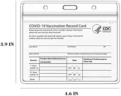 Vodootporni tip CDC zaštita kartice za vakcinaciju, Imunizacijski rekord vakcine prozirni plastični poklopac, horizontalna oznaka sa imenom značka držač lične karte 5 kom