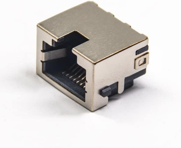 Gxmrhwy 30kom RJ45 Ethernet port konektor pod pravim uglom bez filtriranog zaštićenog Dip PCB nosača