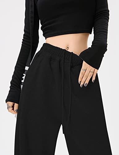 Rxozrxoz ženske dukseve za široku nogu visoke struk casual labave joge hlače track baggy joggers hlače sa džepovima