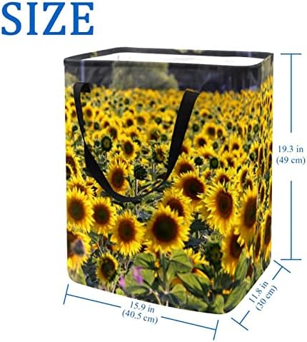 Sunflower Garden Print sklopiva korpa za veš, 60L vodootporne korpe za veš kante za veš igračke za odlaganje spavaonice u kupatilu
