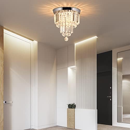 CXGLEAMING 11.8 LED kristalni luster moderna Kristalna plafonska lampa Flush Mount plafonski lusteri