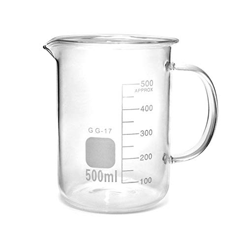 Qwork čaša za čaše od 500 ml sa ručkom, mjerna čaša od borosilikatnog stakla