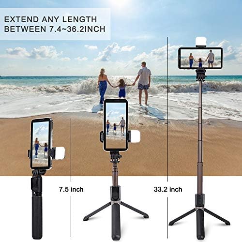 Selfie Stick stativ sa svjetlom za punjenje & amp; Bluetooth bežični daljinski i prijenosni Stativ za mobilni telefon za iPhone Android telefon video snimanje Live Stream / Makeup