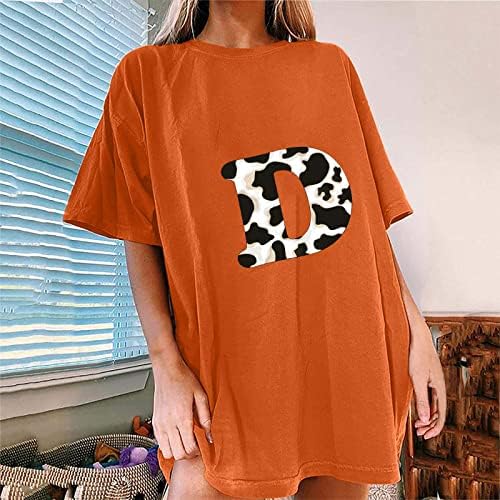 Burn narančasta pamučna bluza za majicu za dame Jesen Summer kratki rukav sa ramena odjeća za