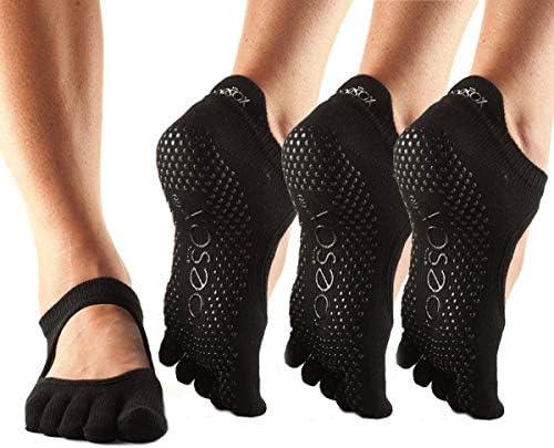 Toesox Bellarina puni nožni prsti više pakovanje - hvatajući čarape za nožne prste za pilates, barre, joga,