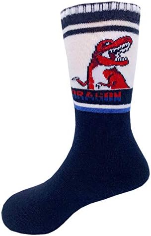 Czofnjesi Boys koljena High Tube Socks Dinosaur Udobne pamučne čarape Socks 8 Pair Pack