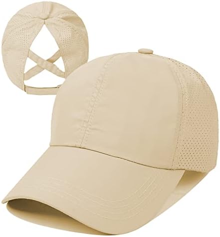 Doovid bejzbol kapa ženska ljetna mrežasta sportska kapa Criss Cross Ponytail Bejzbol šešir
