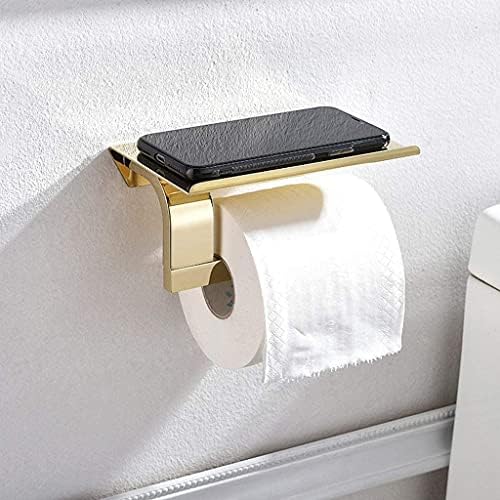 ZLXDP držač toaletnog papira sa policom za telefon brušeno zlato, savremeni Organizator rolne