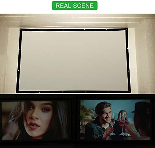 Liruxun 16: 9 sklopivi 120-inčni ekran projektora PVC projekcijski ekran tkanine za obrazovne kancelarije Kućni bioskop na otvorenom kino