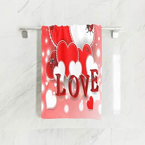 Naanle crvena Valentines Dan uzorka srca Romantična ljubav na nejasnoj neonskoj mekoj kupatilo