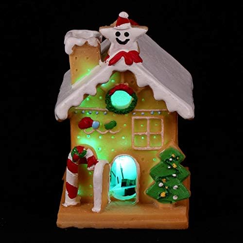 Garneck Light-Up Božić Gingerbread House LED drveni osvijetljeni Božić seoska kuća noćna lampa