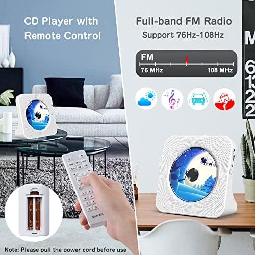 CD plejer Desktop CD plejer sa zvučnicima CD plejeri za kućni Bluetooth 5.0 sa daljinskim upravljačem KOVCDVI sa poklopcem prašine ekran FM Radio tajmer USB aux priključak za slušalice