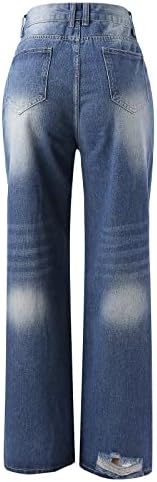 MIASHUI trenirke ženske 2022 ljetne Ležerne pantalone sa širokim nogavicama srednjeg struka oprane rupe