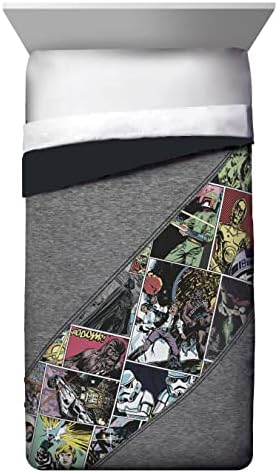 Jay Franco Star Wars Comic Potpuni komfor i šam set - Dečija super meka posteljina - izblijed izblijed mikrofibera