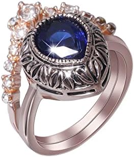 2023 Novi nakit modni svijetli plavi prsten nakit za žene kamen angažirani prsten cirkon okrugli