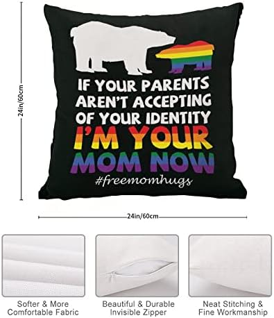 Bacite jastuk sa jastukom sada medvjedite gay jastuk za bebe Pride gay lezbijski isti seks LGBTQ Cushion Cover rustikalni dekortan jastuk za kućni dekor za sobu za sobu 24x24in