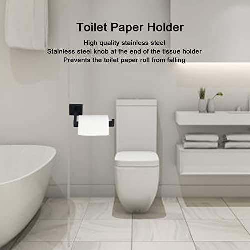 Vto-WC držač za toaletni papir Matte crni zidni nosač SUS304 Nehrđajući čelik Moderni hrđulištarni