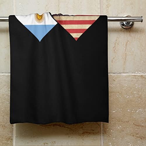Flag Argentina i USA Ručni ručnici za ruke Lice Body Pear Trpe Mekano krpa sa slatkom tiskanom za kupaonicu