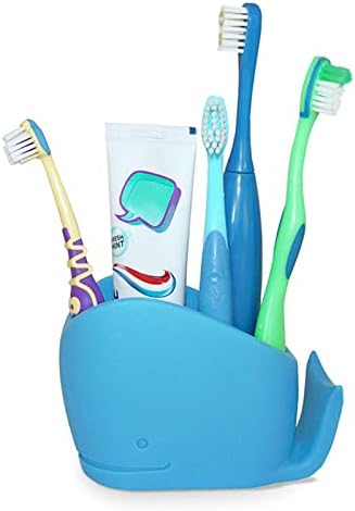 tegongse Cute Silikonski Kit držač četkice za zube za djecu-Organizator za čuvanje dječje paste za zube - pomoćnik za uredno spremanje plastičnog kupatila - plava