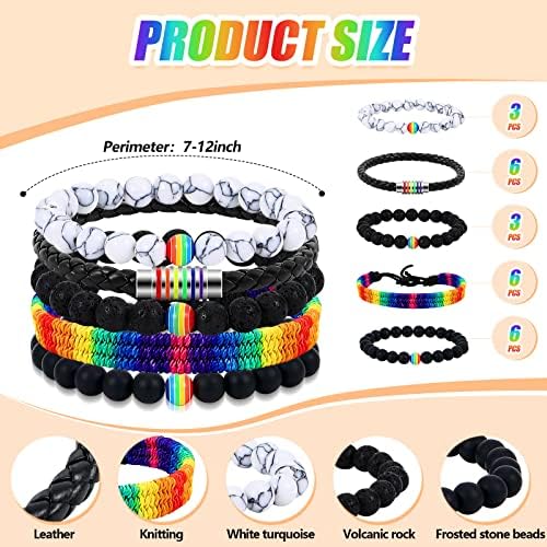 Mepase 24 kom LGBT Pride narukvica Gay Pride Stuff Rainbow Accessories Rainbow podesive narukvice za