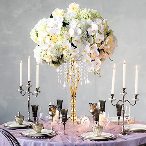 10 kom zlato centralni za stol luster štandova, 40.47 rođendan dekor i vjenčanje dekoracije za prijem, cvijet