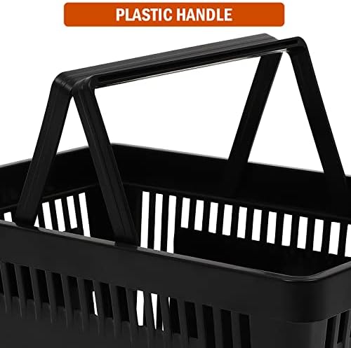 Dolte 21L Crne košare za trčanje s plastičnim ručicama za supermarket trgovinu Crna plastična košarica